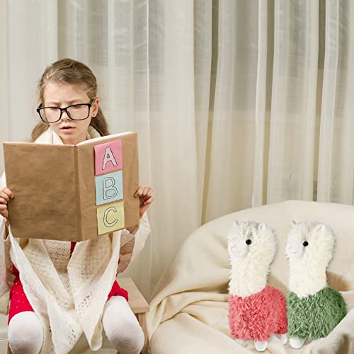 2 Pieces 11 Inches Llama Stuffed Animal Llama Plush Stuffed Alpaca Plushie Stuffed Llama Alpaca Plush For Doll Girls Present Baby (Green, Pink) #TOP5