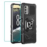for Nokia G310 5G Case with 1 Pack Screen Protector,Dual Layer Hybrid Heavy Duty Defender Protection,Sleek Rugged Reinforced Cushion Corner Kickstand Shockproof Bumper Cover for Nokia G310 Black