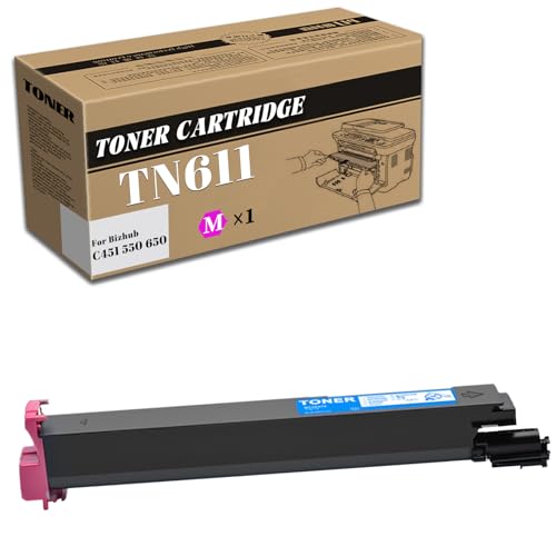 NEZIH TN611 Toner Cartridge Replacement for Konica Minolta Printer,Works for Bizhub C451 550 650 Magenta