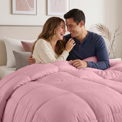 Image of Utopia Bedding Duvet Insert, Comforter King Size 90 x 102 Inches, Pink