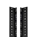NavePoint 18U Vertical Rack Rail Pair DIY Kit with Hardware, Black