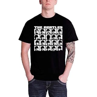 PRLA The Beatles Men’s Drop T Short Sleeve T-Shirt - Les Beatles, Paul McCartney, John Lennon, RIngo Starr, George Harrison