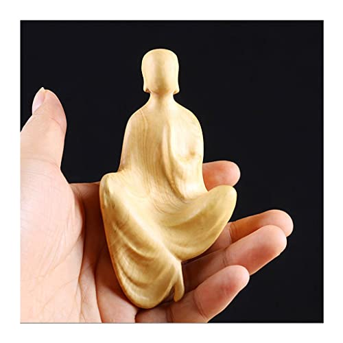 Sculpture en bois massif de buis artisanale zen pour bureau élégant