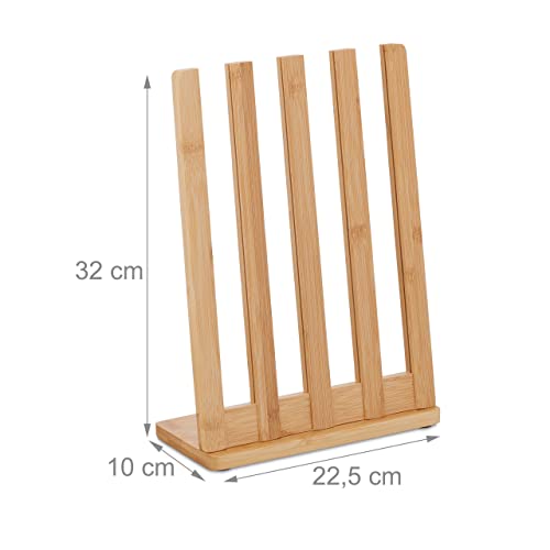 Relaxdays Kapselhalter kompatibel mit Nespresso, 32 Kapseln, Kaffeekapselhalter Bambus, HBT: 32 x 22,5 x 10 cm, Natur