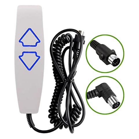 IdeaEuropa Lift Chairs Power Recliner 2 Push Button 5 Pin Hand Control Handset Remote with Lighted Buttons - White Cover