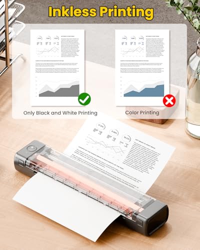 Image of Phomemo M08F Pro Portable Printers Wireless Travel, [Upgrade] Portable Thermal Printers Support 8.5 inch X 11 inch US Letter, Inkless Bluetooth Printer Compatible with iOS, Android, PC, Printer with Case
