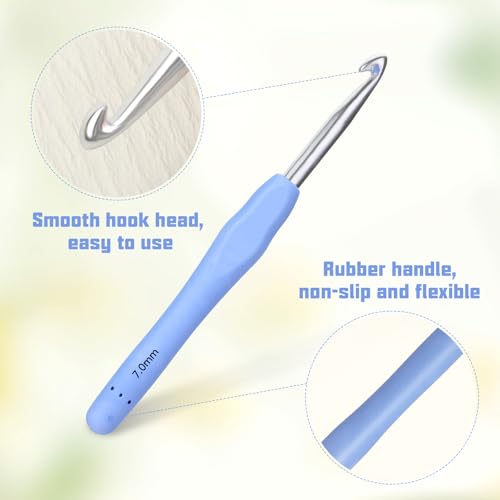 Image of Crochet Hook, 7.0 mm Ergonomic Crochet Hook, Crochet Needles, Ergonomic Handle Crochet Hooks, Knitting Needles with Soft Handle Beginners and Experienced Hobbyists (7.0 mm)