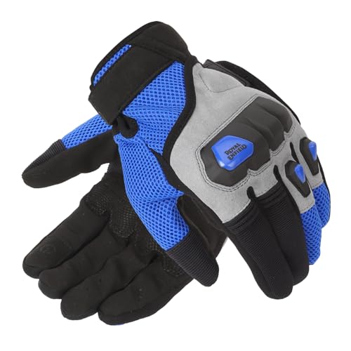 Image of Royal Enfield Rambler V3 Riding Gloves |TPR Knuckle Protectors for Protection Against impacts and Abrasion| 100% Polyester Air mesh| Poly Stretch Fabric for Comfortable fit Blue XL 23CM