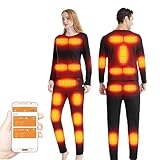 LIUHD Ropa Interior Térmica Calefactable de Invierno 22 Zonas,Pantalones Calefactables de Manga Larga con 3 Configuraciones de Calor para Correr,esquí,Ciclismo,Woman,S