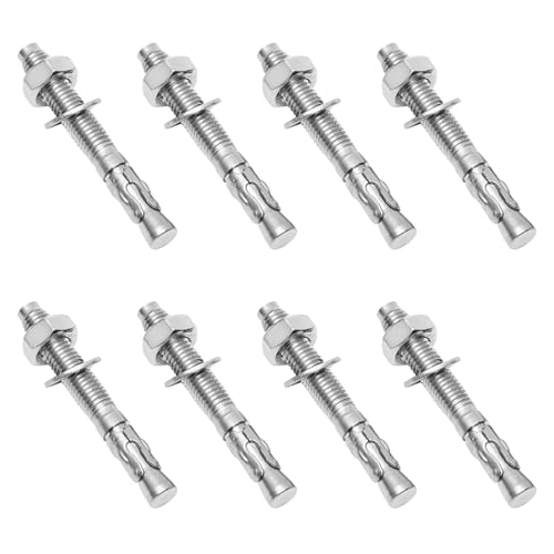 HSOKEW Tasselli a cuneo da 3/8 x 8,9 cm, 8 bulloni di espansione in acciaio inossidabile 316 per cemento e cemento, bulloni di ancoraggio in calcestruzzo resistenti, prestazioni antiruggine