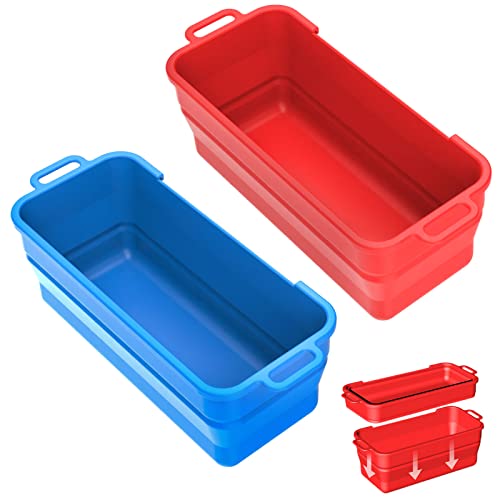 Muromucci 2 Pack Silicone Grease Cup Liners For Blackstone Grill, Reusable Drip Pan Liners, Grill Griddle Rear Grease Cup Grease Catcher Liner Blackstone Griddle Accessories, Black & Blue #TOP2