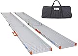 Ruedamann 8'L x 11.6' W Aluminum Wheelchair Ramp Wider Design,Adjustable ,Holds Up to 800lbs,Perfect for Manual Wheelchairs,Heavy Scooters and Electric Wheelchairs (MR107W-8)