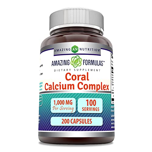 Amazing Formulas Coral Calcium Complex Supplement | 1000 Mg | 200 Capsules | Non-GMO | Gluten-Free | Made in USA Amazing Formulas Coral Calcium Complex Supplement | 1000 Mg | 200 Capsules | Non-GMO | Gluten-Free | Made in USA