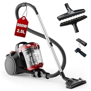 Akitas C10P Aspirateur sans Sac 900 W – Brosse sols durs Wessel Werk D320 Allemande en Poils naturels 32 cm, idéal pour parquet, stratifié et carrelage