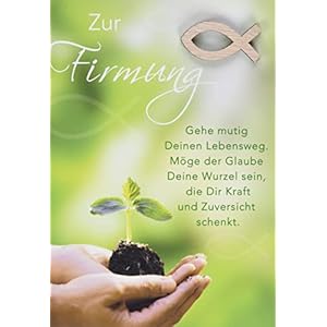 Perleberg Karte zur Firmung – Basic Classic Collection – Hand mit Pflanze Motiv – Grußkarten modern mit passendem…