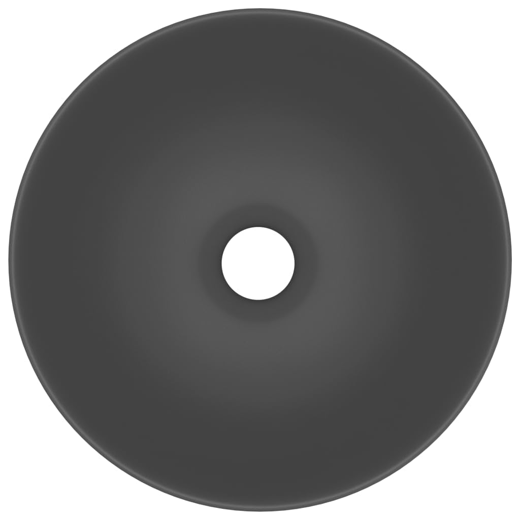 SKM Waschbecken Keramik Dunkelgrau Rund,Heimwerkerbedarf,Sanitärbedarf,Sanitärkeramik & Armaturen,Waschbecken & Spülen,Badezimmer-Waschbecken,Grau,3.3 kg,146983