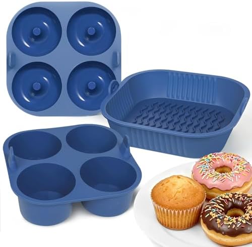 Webake Platinum Silicone Air Fryer Baking Pan Set for Jumbo Muffi...