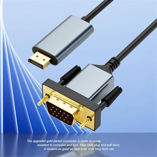 Image of Tobo DisplayPort to VGA Cable 6.6ft, Display Port DP to VGA 1080P@60Hz Adapter Converter Male to Male Braided Cord for Desktop Laptop Graphics Card to Monitor Projector HDTV TD-1574CC