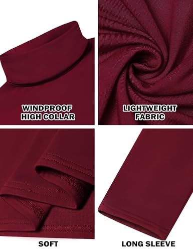 Image of Men's Turtleneck Casual Basic High Neck Long Sleeve T Shirts Half Neck Lightweight Pullover Sweater