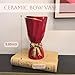 WLGRANJIA Red and Gold Bow Ceramic Vase - Flower Vases for Home Decor, Bow Decor, Boho Style, 9.65 Inch Flower Vases for Bouquet, Large Vase for Ideal Shelf Decor/Table (Red and Gold, Large)