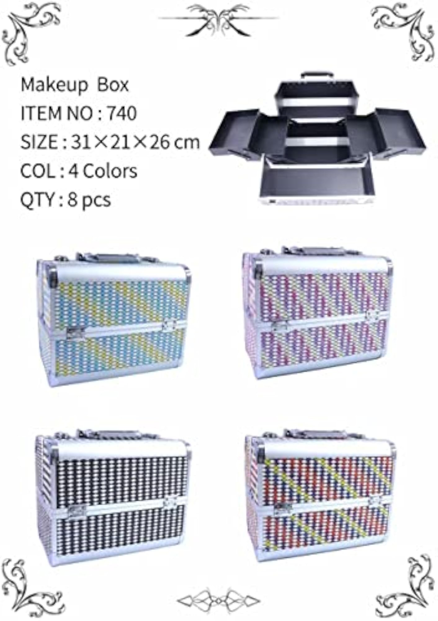 Professional Beauty Makeup Cosmetic Vanity Case, Multi-Functional