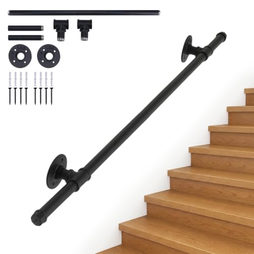 Image of INMOZATA Metal Stair Handrail,1M Wall Mounted Banister Handrails for Stairs