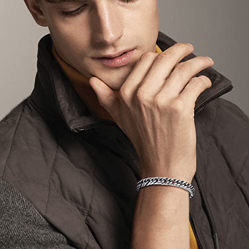 Lucky2+7 Mens Bracelet - Stainless Steel Fold Over Clasp Cuban Chain Bracelets Mens Jewelry Gifts For Dad Grandpa Boyfriend Husband Son Brother #TOP4