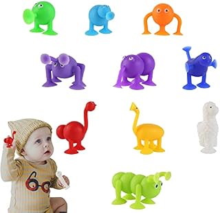 XJSGS-Suction Toys,Silicone Dart Sucker Toys, Diy Educational Construction Toys, Family Interactive Release Stress Game Kids Bath Toy. (10 Pcs)
