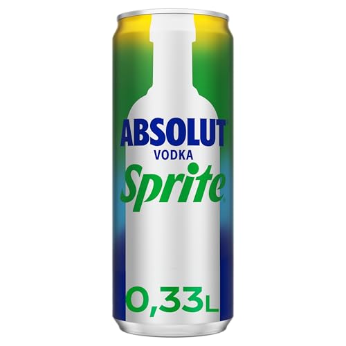 Absolut Vodka Sprite Zitrone-Limette - alkoholhaltiges Mixgetränk (10% Vol) aus Wodka und erfrischendem Zitronen-Limetten-Geschmack in stylischen Einweg Dosen (12 x 330 ml)