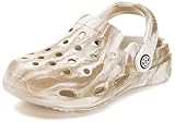 KVbabby Boys Girls Garden Clogs Slip on Sandals Water Shoes Children Shower Beach Pool Sandals(White/Khaki,5-5.5 Big Kid)