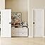 White 3-Panel + Black Door Lever