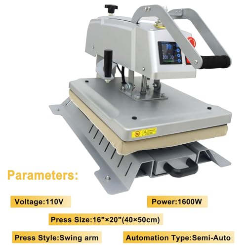 Prensa térmica semi automática 16x20" con pantalla táctil miniatura 3