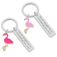 OUDQFCJ 2 Stück Flamingo Geschenke für Frauen, Inspirierende und Motivierende Schlüsselanhänger, Mutmachende Geschenke,Flamingo Schlüsselanhänger