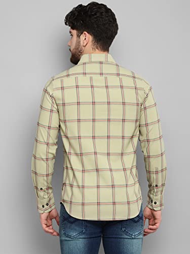 Image of Allen Cooper Pure Cotton Checked Full Sleeve Shirts For Men(64OG-M)