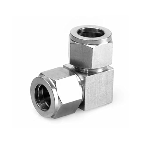 Zorfar One Color 304 Stainless Steel Elbow Double Ferrule Compression Union, 1/8"-1" Thread, 3-30Mm Od Tube Connector 1Pcs(14Mm)