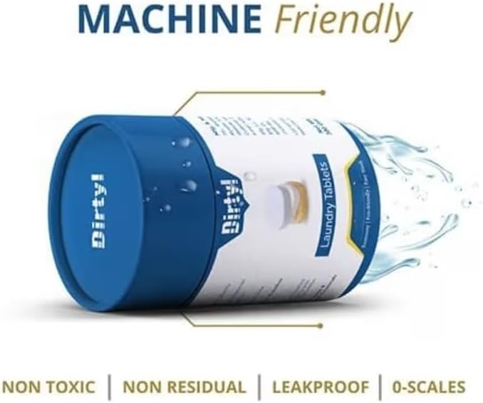 Dirtyl Laundry Detergent Tablets for Washing Machine, 50 Count, Protects Clothes, Fresh Fragrance