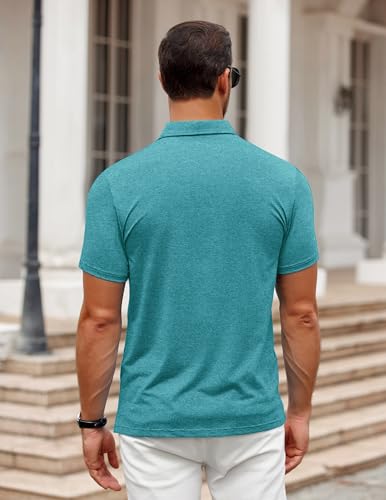Image of COOFANDY Men's Polo Shirt Golf Quick Dry Performance Short Sleeve Moisture Wicking Athletic Polo Collared Tennis T-Shirt