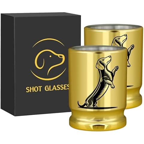 Dachshund Shot Glasses Set with Gift Box Cover