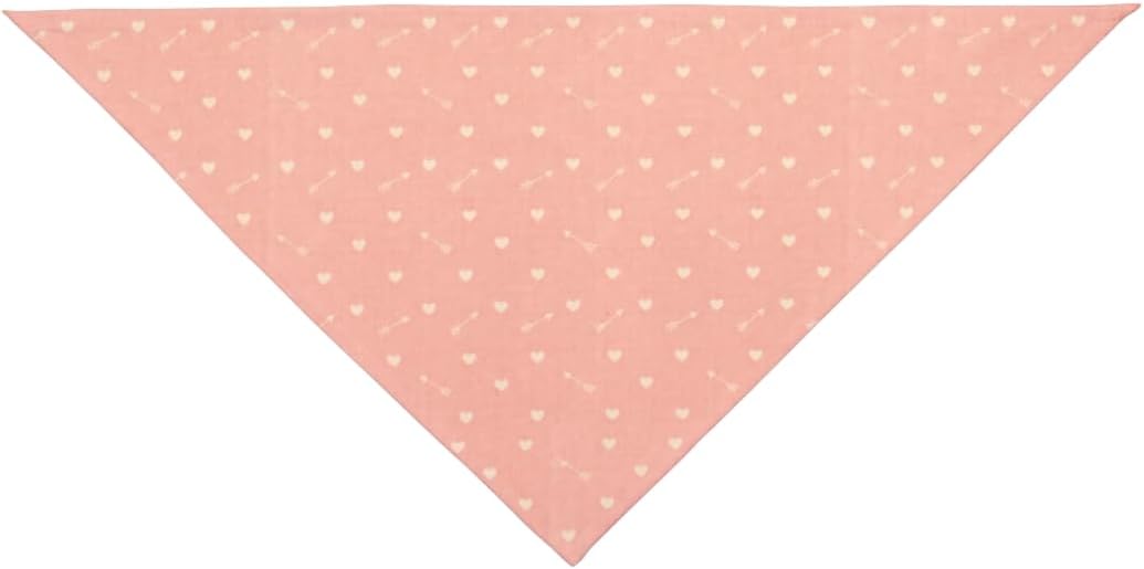 Valentine Dog Bandana 2-Pack – Neutral & Blush Heart Designs – Cute Pet Scarves for Small, Medium & Large Dogs