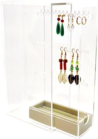 Amazon Be Simple ピアス収納 アクリルピアススタンド ベロアトレイ付き ジュエリー収納 オンライン通販