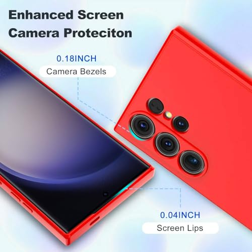 Image of Back Cover for Samsung Galaxy S23 Ultra 5G | Full Camera Protection | Premium Liquid Silicon Case | Flexible Bumper Case for Samsung Galaxy S23 Ultra 5G (Red)