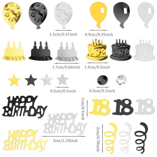 Miniatura 3 de Aiveke Confeti 50 Cumpleaños Decoración De Mesa - Feliz Decoración De Cumpleaños Confeti Dorado Negro Para Mujer Hombre, 15g
