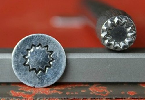 SUPPLY GUY 3 and 7mm Single Metal Punch Design Stamp: Sun, Moon & Stars, Made in USA (Not a Set) (SUN SG375-14)