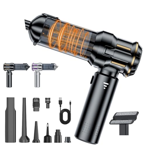 Image of Handheld Car Vacuum Cordless, Mini Vacuum Cleaner Rechargeable, 16000Pa Hand Held Vacuum Cleaner Portable, Small Vacuum with Multi-Nozzles, Dust Duster for Car Home Office Pet (Black Gold)