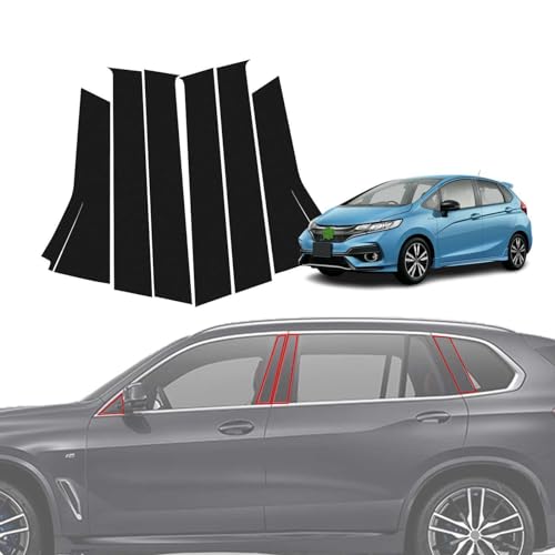 ピラーガーニッシュ「適合 ホンダ フィット3代目 GK3/4/5/6型 2013年9月~2020年2月」専用設計 光沢 Bピラーステッカー 純正 カードアの柱保護フィルム カスタム アクセサリー【6点セット】