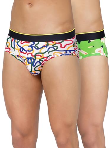 Image of Bummer Men's Printed Micro Modal Briefs Underwear | Ultra Soft & Breathable | Combo Pack of 2
