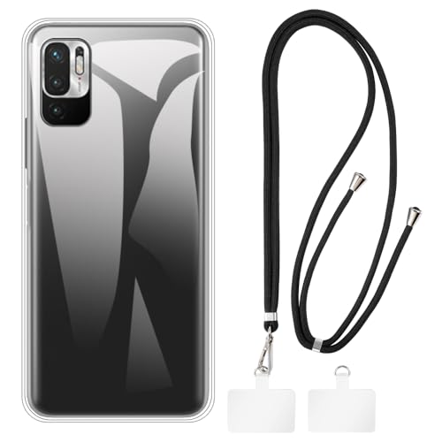 Shantime �P�[�X�ƃN���X�{�f�B�X�g���b�v�Z�b�g Xiaomi Redmi Note 10 JE �Ƃ̌݊������� �g�уJ�o�[�Ƌ����o�b�N���t�������\�l�b�N�X�g���b�v�����2���̃p�b�`�t��(�N���A + �u���b�N)