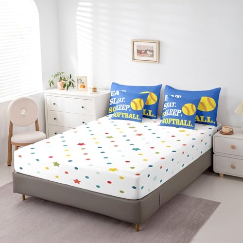 Image of Feelyou Softball Bedding Set Twin Size 7 Piece for Girls Boys Kids