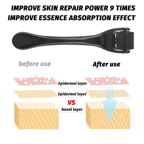 vgggrd Bartroller, Derma-roller 1.5mm, Beard Roller für Skin and Hair Care for Men and Women, Micro Needle Roller, Anti-Aging, Anti-Falten, Narbenentfernung