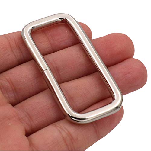 Generic Metal Silvery Rectangle Buckle 2" X 0.85" Inside Dimension For Strap Keeper Pack Of 6 #TOP2